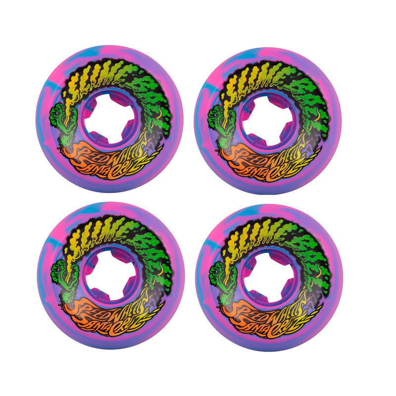 Santa Cruz Skateboards Vomits Mini Slime Balls Blue Pink Swirl Skateboard  Wheels - 56mm 97a (Set of