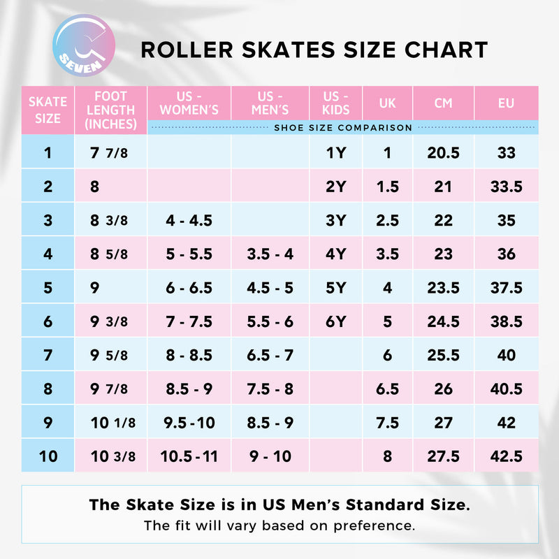 C7skates Premium Roller Skates Size Chart