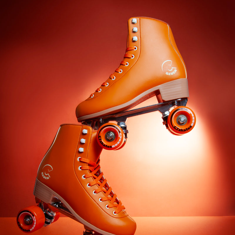 C7skates Premium Carrot Orange Roller Skates - Lifestyle