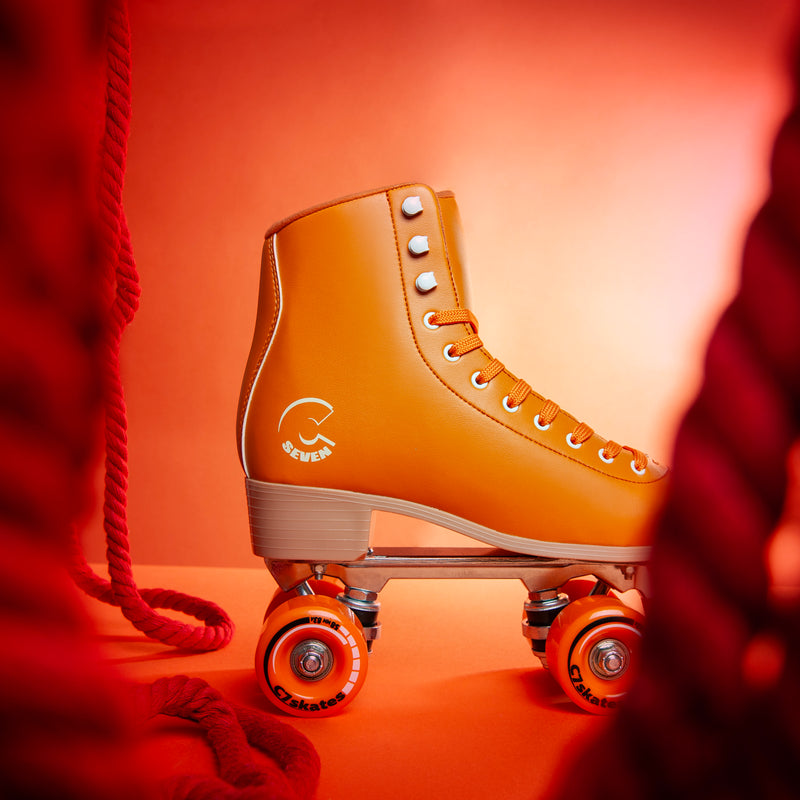 C7skates Premium Carrot Orange Roller Skates - Lifestyle