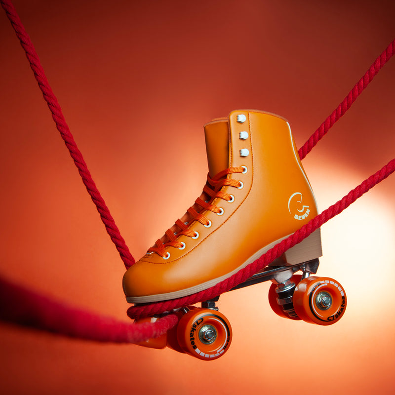 C7skates Premium Carrot Orange Roller Skates - Lifestyle