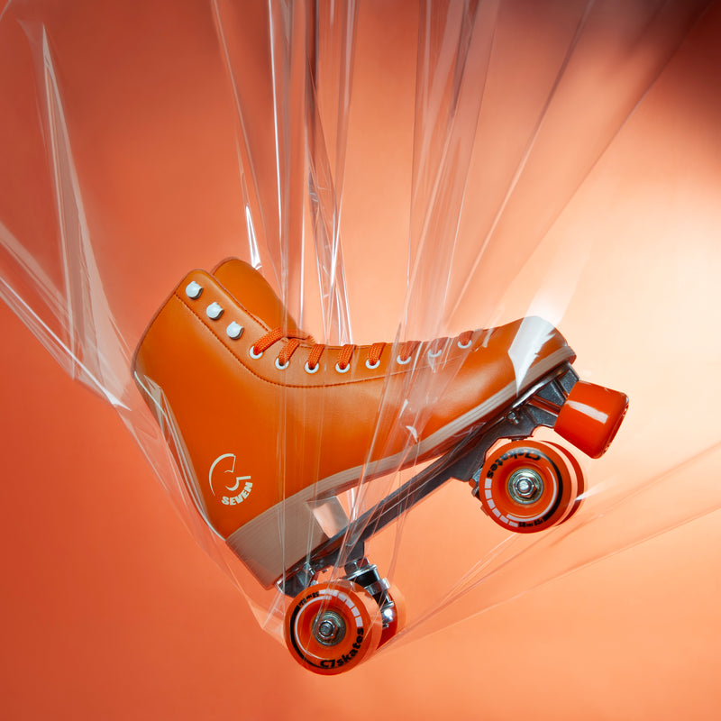 C7skates Premium Carrot Orange Roller Skates - Lifestyle