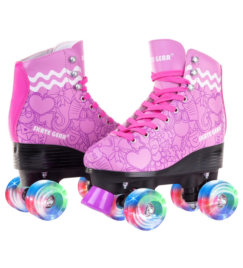 Skate Gear Graphic Roller Skates with LED wheels