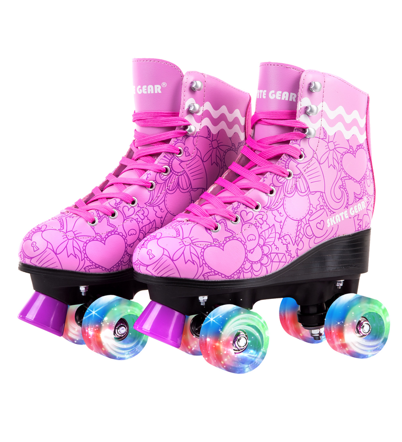 Skate Gear Graphic Roller Skates with LED wheels