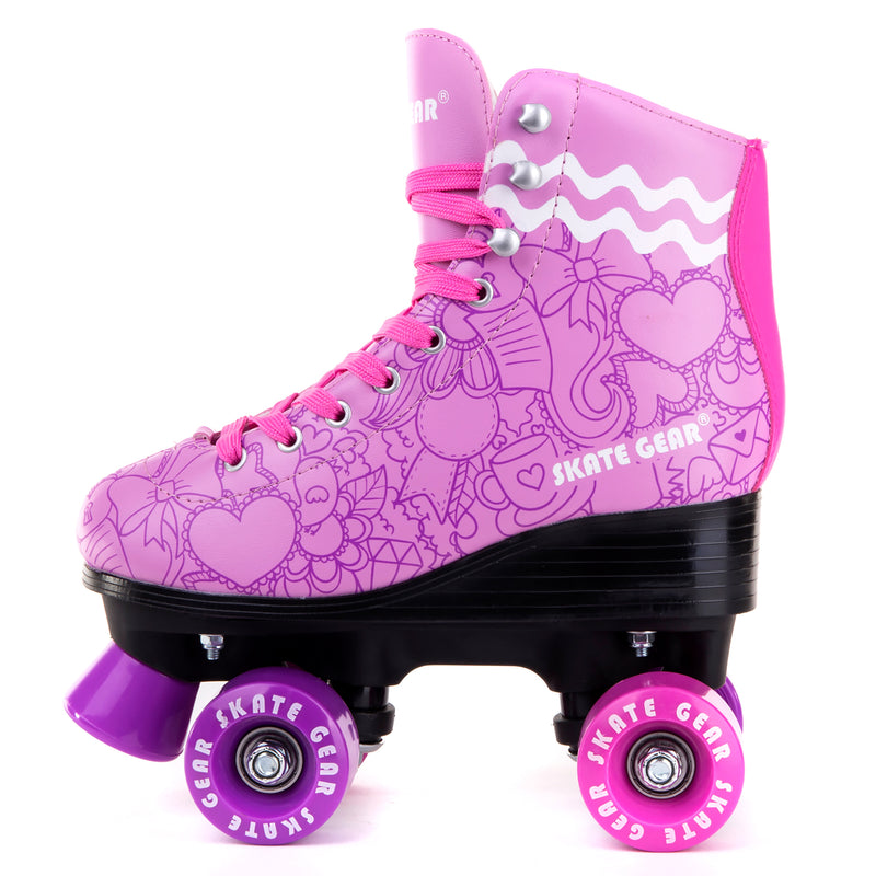 Skate Gear Graphic Roller Skates with LED wheels