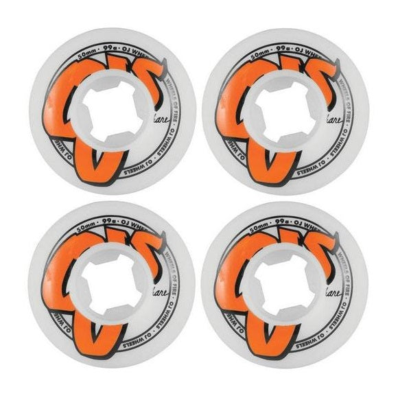 OJ 50mm Logo Family White Skateboard Wheels