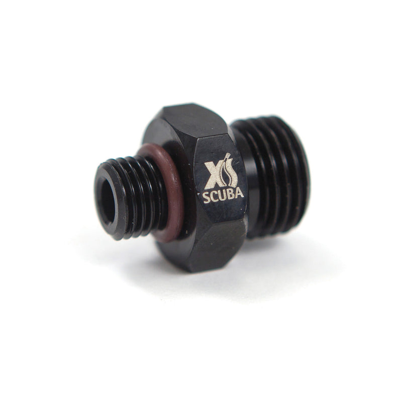 XS SCUBA LP Hose Adapter to Male To Male Brass Low Pressure Blk Finish
