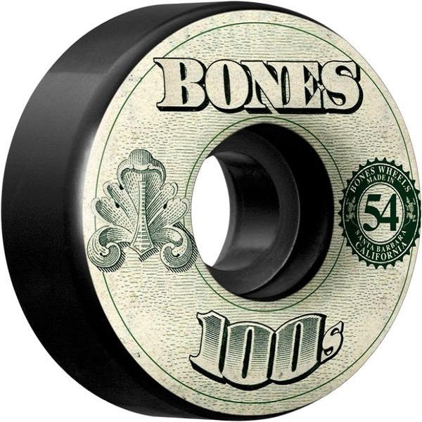 Bones OG 100s Black Skateboard Wheels | 54mm 100A