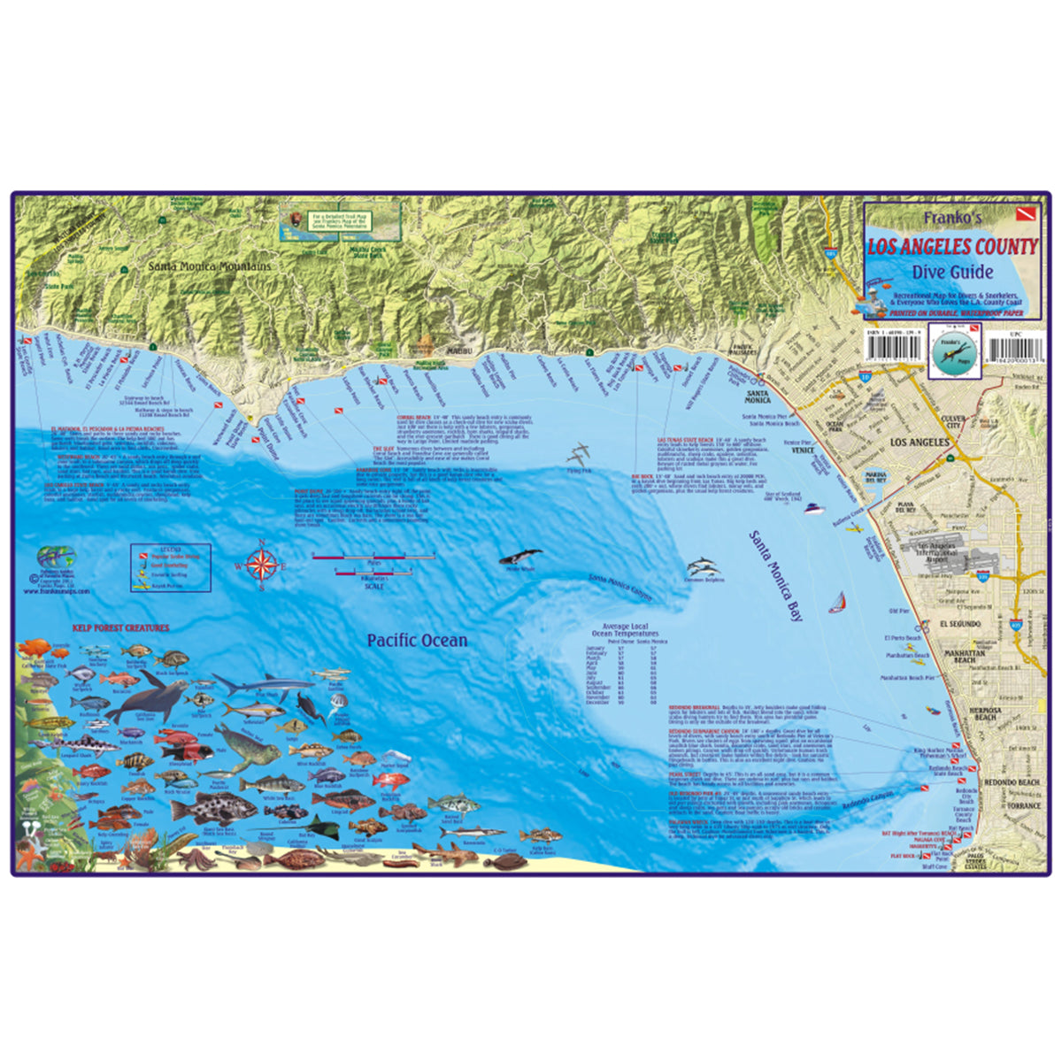 County X Guide 21 Franko Maps Los Angeles – 14 Inch Dive Coast
