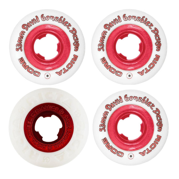 Ricta 53mm David Gonzalez Chrome Core White Red Skateboard Wheels (4 Pack)